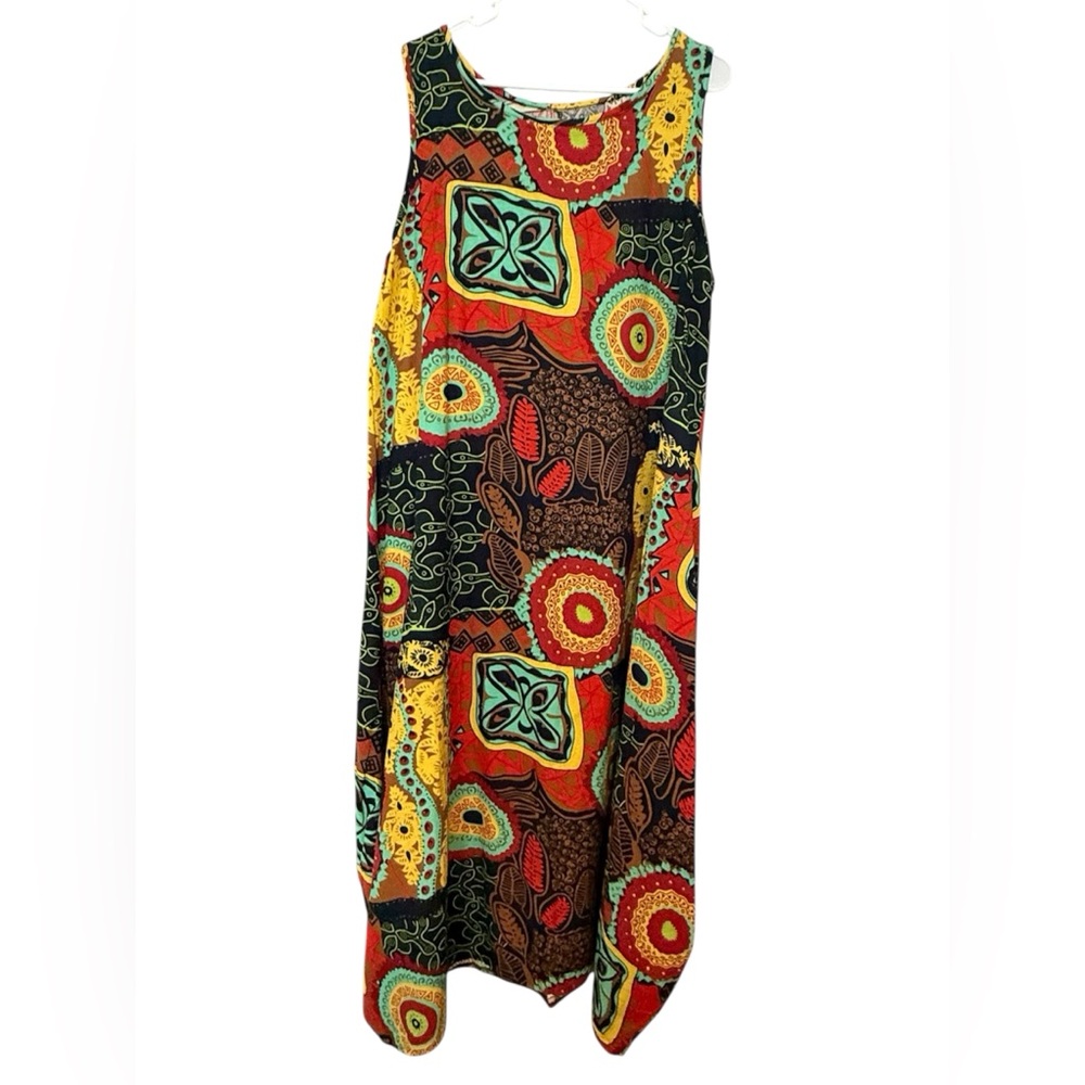 Colorful Sleeveless Patchwork Dress